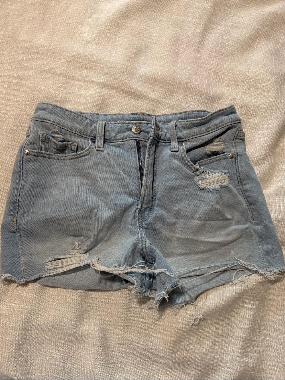 Old Navy Light Blue Distressed Denim Cutoff Shorts